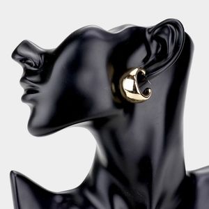 Small Gold Hoop Earrings Bold Casual Simple Thick Chunky Metal Womens Huggie